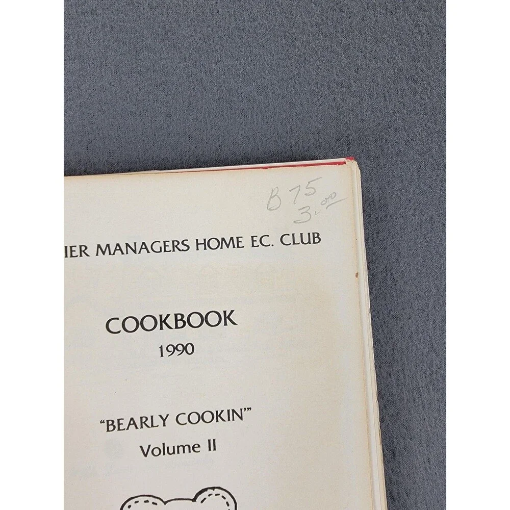 Vintage 1990 Hoosier Managers Home Ec Club Cookbook Bearly Cookin‎ Indiana
